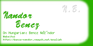 nandor bencz business card